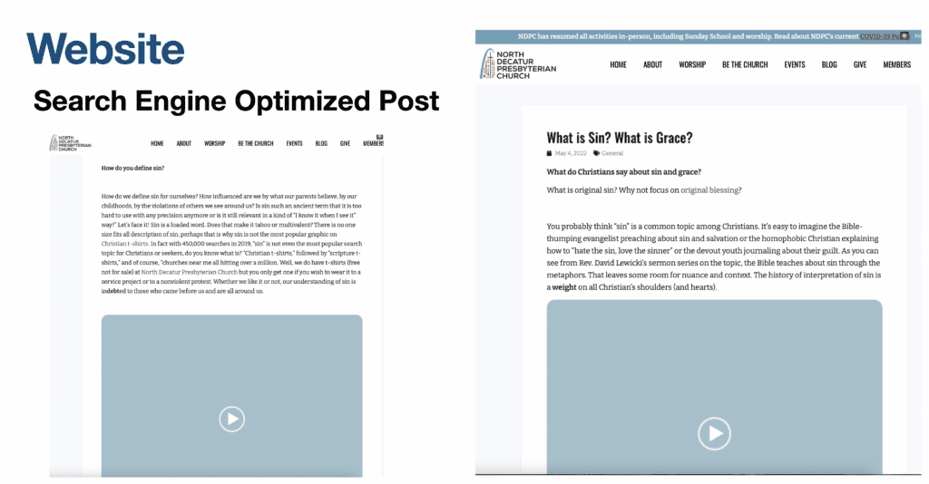 Image of SEO optimized webpage post